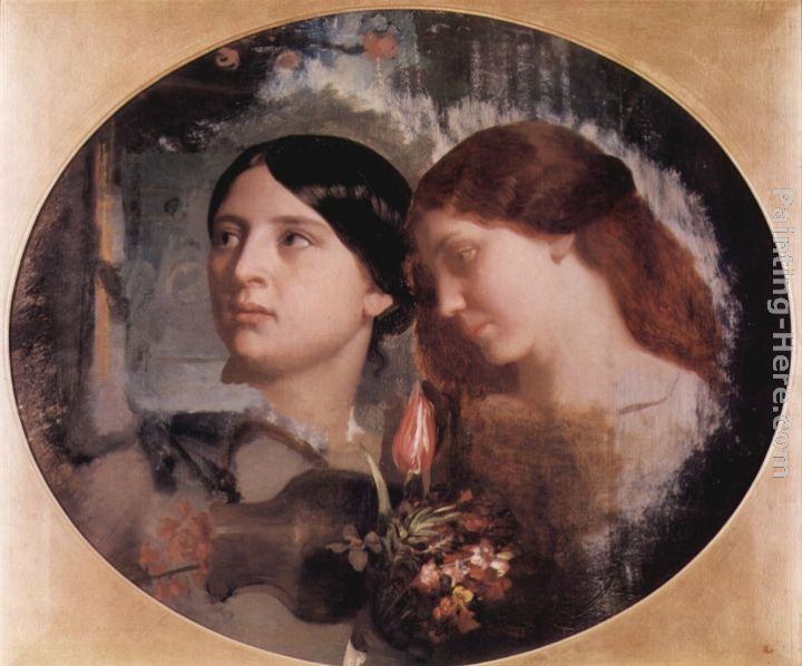 Charles Gleyre Two Women with a Bouquet of Flowers